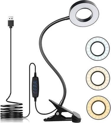 Evergrow International USB LED Reading Lamp Clamp Light, 3 Colour Temperature and 10 Dimming Levels Study Lamp