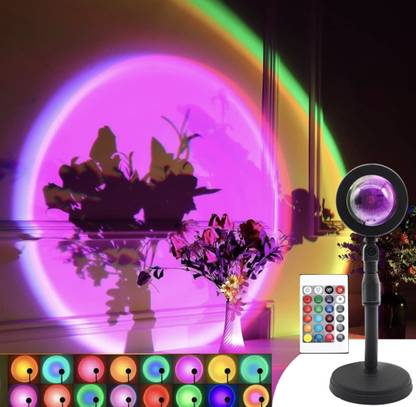 fire turtle Sunset Lamp Projector 16 Colors LED Light | Rainbow Light with 360° Rotation Night Lamp