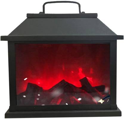 BNF Led Fireplace Lantern Log Fire Effect Decorative Christmas Home Decor Lamp Table Lamp