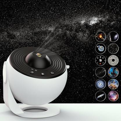Mocking Bird Galaxy Projector Night Light Star Projector w/12 Film Discs 360° Adjustable Head Night Lamp