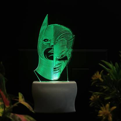 Sky Mart BATMAN JOKER Acrylic 3D Illusion RGB 7 Colour Changing LED Plug n Play Night Lamp