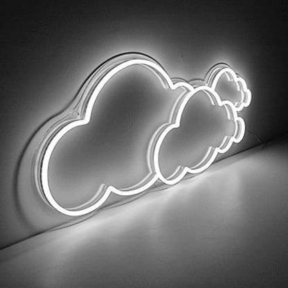 Swister Decor Cloud Neon Light White with Adapter Night Lamp
