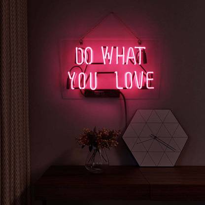 AS GLOWSIGNS Do What You Love Neon LED Light Red Size (18 X 24) inch Night Lamp