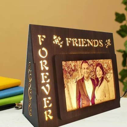 GIFT JAIPUR Personalised Friends Forever LED Photo Frame Gift for Friends Table Lamp