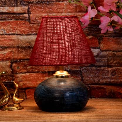 foziq Traditional & Fancy Table Lamp With Blue Terracotta Base Table Lamp