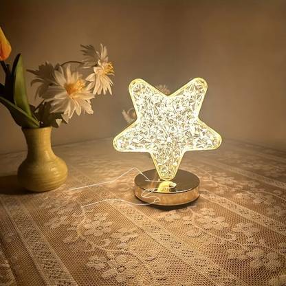 The Electra Crystal Star Shape 3 Color Mode Smart Touch USB Powered Acrylic Night Light Lamp Night Lamp
