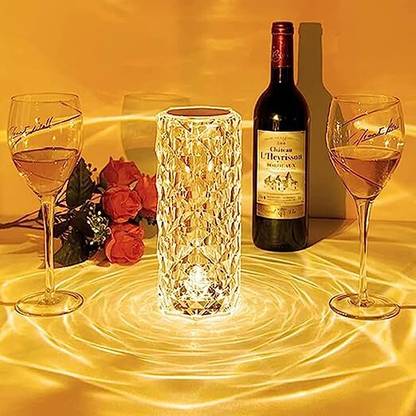 JBS IMPEX Crystal Lamp,16 Color Changing Rose Crystal Diamond Table Lamp