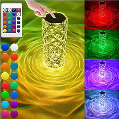 MHAX Crystal Diamond Night Lamp 16 Color RGB Chnging LED Lights USB Remote Night Lamp Table Lamp