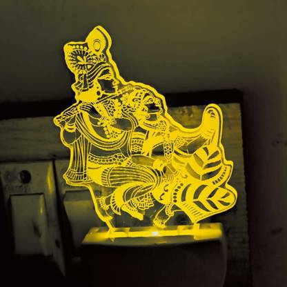 FINIXOP Night Light With Led Bulb and 3D Picture KRISHNA Seven Color Availbale Night Lamp
