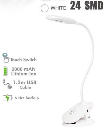 iDOLESHOP Touch Switch, Rechargeable, 360 Degree Flexible, Table Lamp With Clip Study Lamp