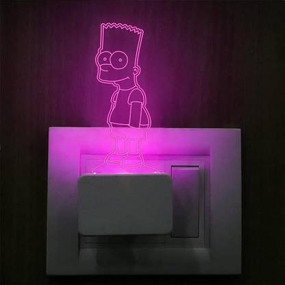 ASA CRAFT Bart simpson258 Cartoon Plug Night Light 7 Color Changing Light Night Lamp