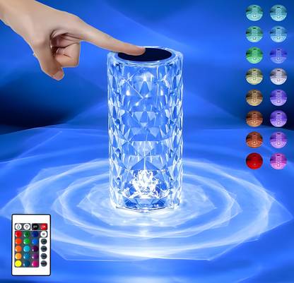 BDS Rose Diamond Crystal Lamp 16 Colors Changing Remote and Touch Control Desk Lamp Night Lamp