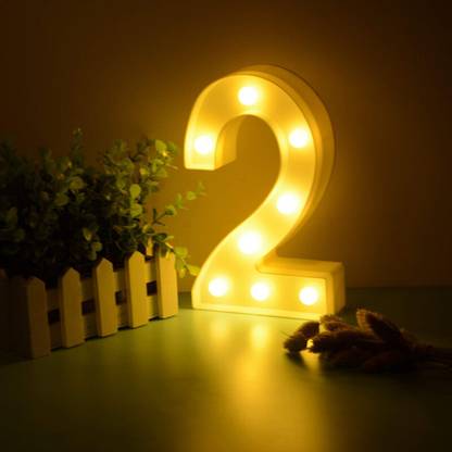 Party Parindey 2nd Second Two Marquee Number Led Light For Decoration Night Light Lamp Night Lamp
