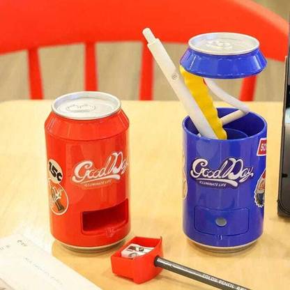 Vibgyor Products Soda Can Shape LED Table Lamp with Built-in Sharpener (5 cm, Multicolor) Table Lamp