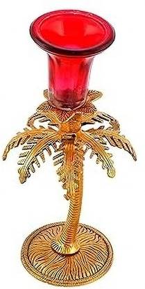 SHRISHA CREATION Metal Date Tree Single Candle Holder Table Lamp
