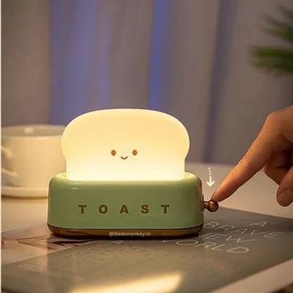 GEEKMONKEY Cute Toast Night Light | Chargeable Lamp |Raising A Toast to You !! Night Lamp