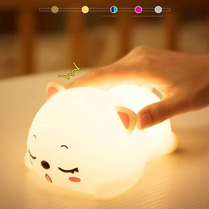 SeaRegal Cute cat Night Light for Kids Silicone Night Color Changing Lamp Night Lamp