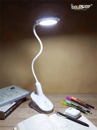 iDOLESHOP Clip Lamp Rechargeable Desk Lamp with Desk Clip Lamp and 3 Lighting Step Study Lamp