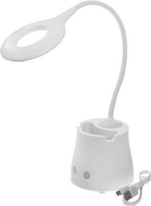 iDOLESHOP Rechargeable LED Touch On/Off Switch Desk Table Lamp with Mobile Holder and Dual LED, Children Eye Protection Office Desk Light USB Charging Touch Dimmer Night Lamp