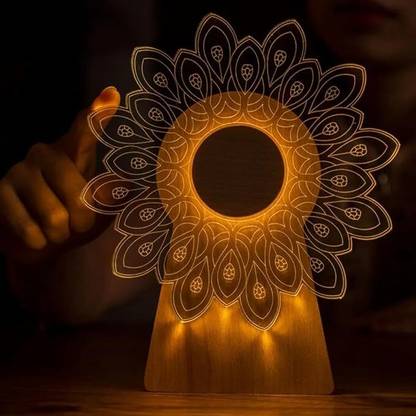 Daji Creative 3D Rotating Windmill Led Night Light Table Lamp Table Lamp