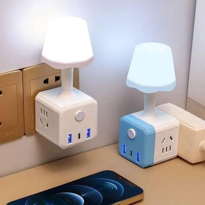 SMB ENTERPRISES Remote Control LED Light Lamp with USB Adapter, Three Plug-in Night Lamp