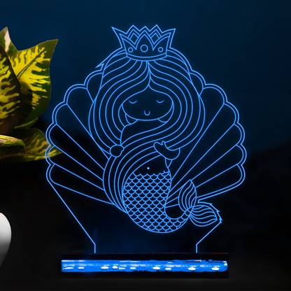 StarLaser Mermaid 3D Optical Desk lamp for Kids Bedroom Light 16 Color Changing Table Lamp