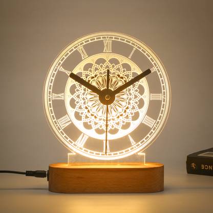 Bigsmall Analog Clock Hologram Lamp Table Lamp