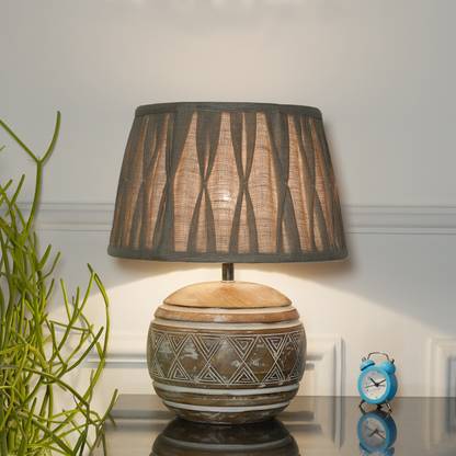 Kapoor Lampshades Caelan distress white wood Table Lamp