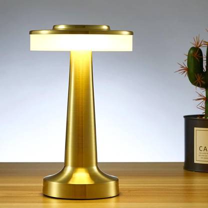 LiteMart 3 LED Color Changing Flat (Touch Sensor) Table Lamp in a (Gold) Table Lamp