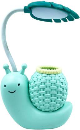 Shopeekendar Snail Shape Table Lamp with Pen Holder (Green) Study Lamp
