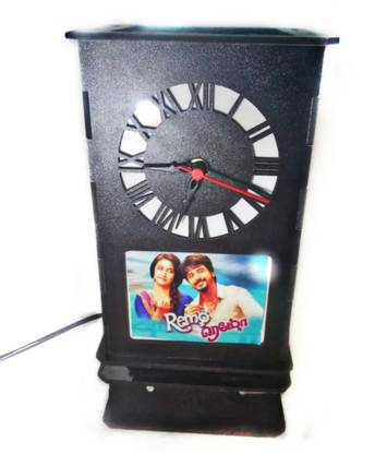 kavinworld Photo print Rotating lamp with clock Night Lamp