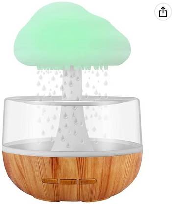 Sahaj Enterprise Snuggling Cloud Rain Diffuser, Raindrop Humidifier, Mushroom Waterfall Lamp, Night Lamp
