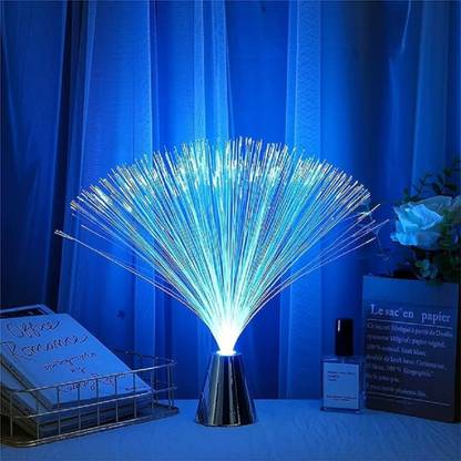Luxdhara Sensory Fiber Optic Lamp LED Color Changing with Cone Base Calming Mood Light Table Lamp