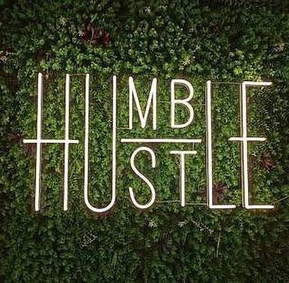 AS GLOWSIGNS Humble and Hustle Neon LED Lights Warm White Size (2 X 2) feet Night Lamp