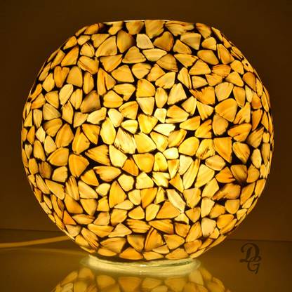 Decent Glass 40-60W Table Lamps, Multicolour, Oval , Pack of 1 Table Lamp