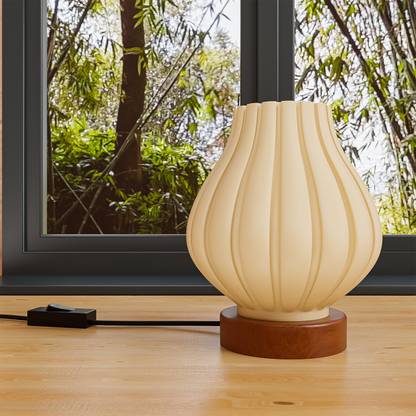 ShadeLife 3D Printed curvy Table Lamp, eco- Friendly LED Night Lamp