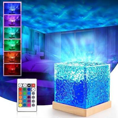 SPJ ENTERPRISE Ocean Wave Projector Lamp with USB Plug-in with remote | | Multicolor Night Lamp