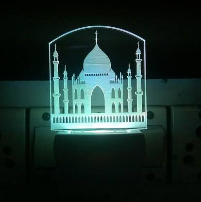 Girraj The Taj mahal 3D Illusion Night Lamp Comes with 7 Multicolor Night Lamp
