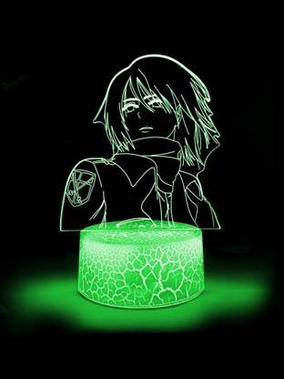 ComicSense Attack on Titan Anime Mikasa Led Lamp, 16 Color Changing Anime Night Lamp Table Lamp