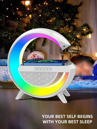 Sahaj Enterprise Wireless charger with speaker app control desk RGB night lamp with Bluetooth Night Lamp