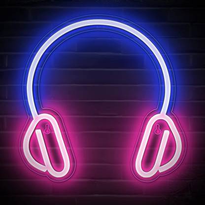 THE PARTY PLANET Headphone Neon Sign - Headset Neon Lights for Game Room Night Lamp