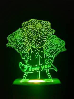 JSR SHOPPING MART Love you Rose Night Lamp Create Calm atmosphere Night Lamp