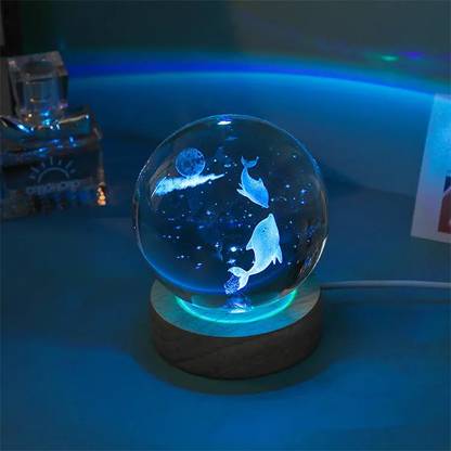 GITGRNTH Crystal Ball Night Light with ON/Off Switch Button Night Lamp
