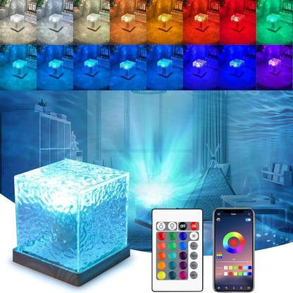 Dazzel Flex 3D Ocean Wave Projector Lamp, 3D Water Wave Effect Romantic Night Lamp