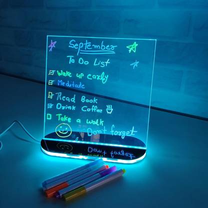 Otidge 3D Actylic Planner | LED Message Board | Acrylic Sheet for Table Top Study Lamp