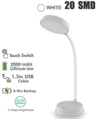 iDOLESHOP 360 Degree Flexible Neck, Touch Switch Rechargeable Desk Eye Protection Study Lamp