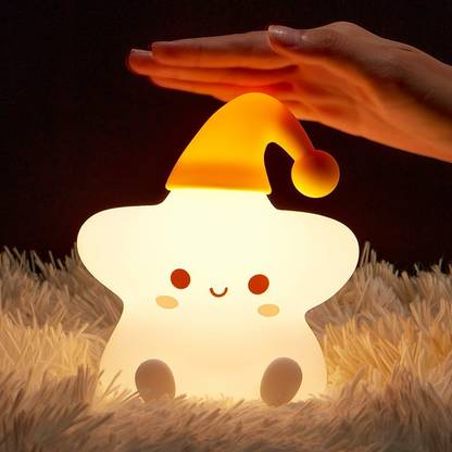 Auslese Cute Baby Star Night Light Toy 7 Colour Changing Silicone Lamp for 2-8 Year Old Night Lamp
