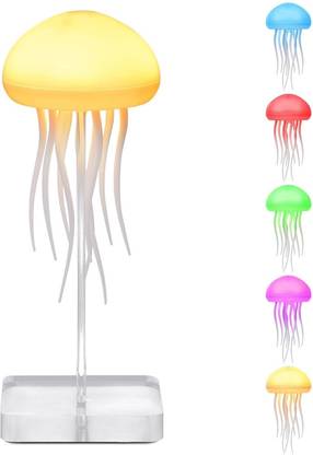 SEVENSPACE LED Cute Jellyfish Night Light,Voice Control Light Rechargeable (Hanging + Base) Table Lamp