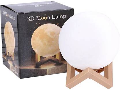 WRADER 3D Moon Light Table Moon Lamp with 7 Colors Light Glowing Modes LED Night Moon Table Lamp