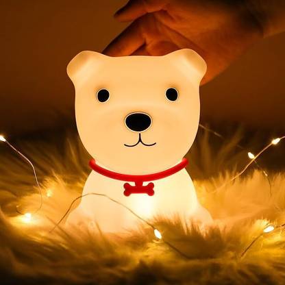 easeking Cute Puppy Night Light for Kids Room Decor, LED Rechargeable, 7 Color Changing Night Lamp